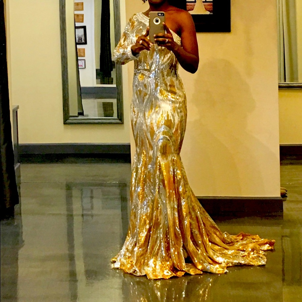 Custom made Johnathan Kayne evening gown; Worn for National pageant